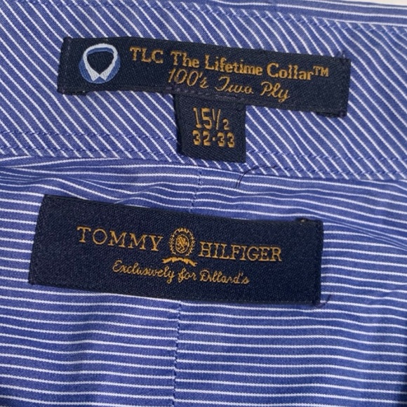 Tommy Hilfiger Lifetime Collar 100’s Two Ply Button Up Shirt - Picture 6 of 10